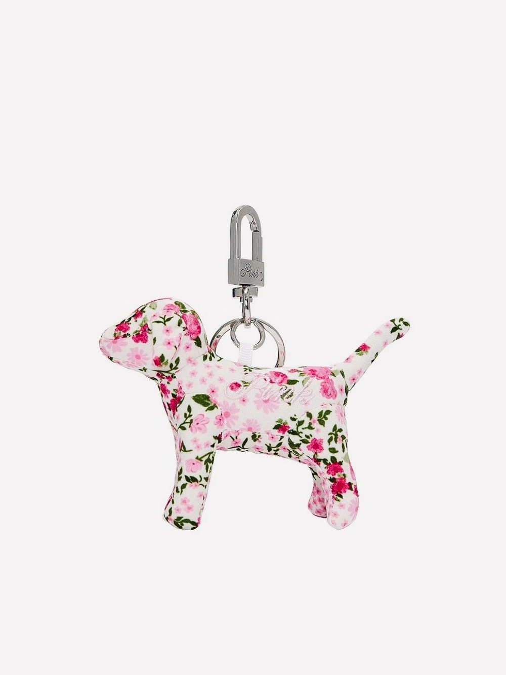 VS PINK Pink Floral Micro Dog Keychain/Bag Charm